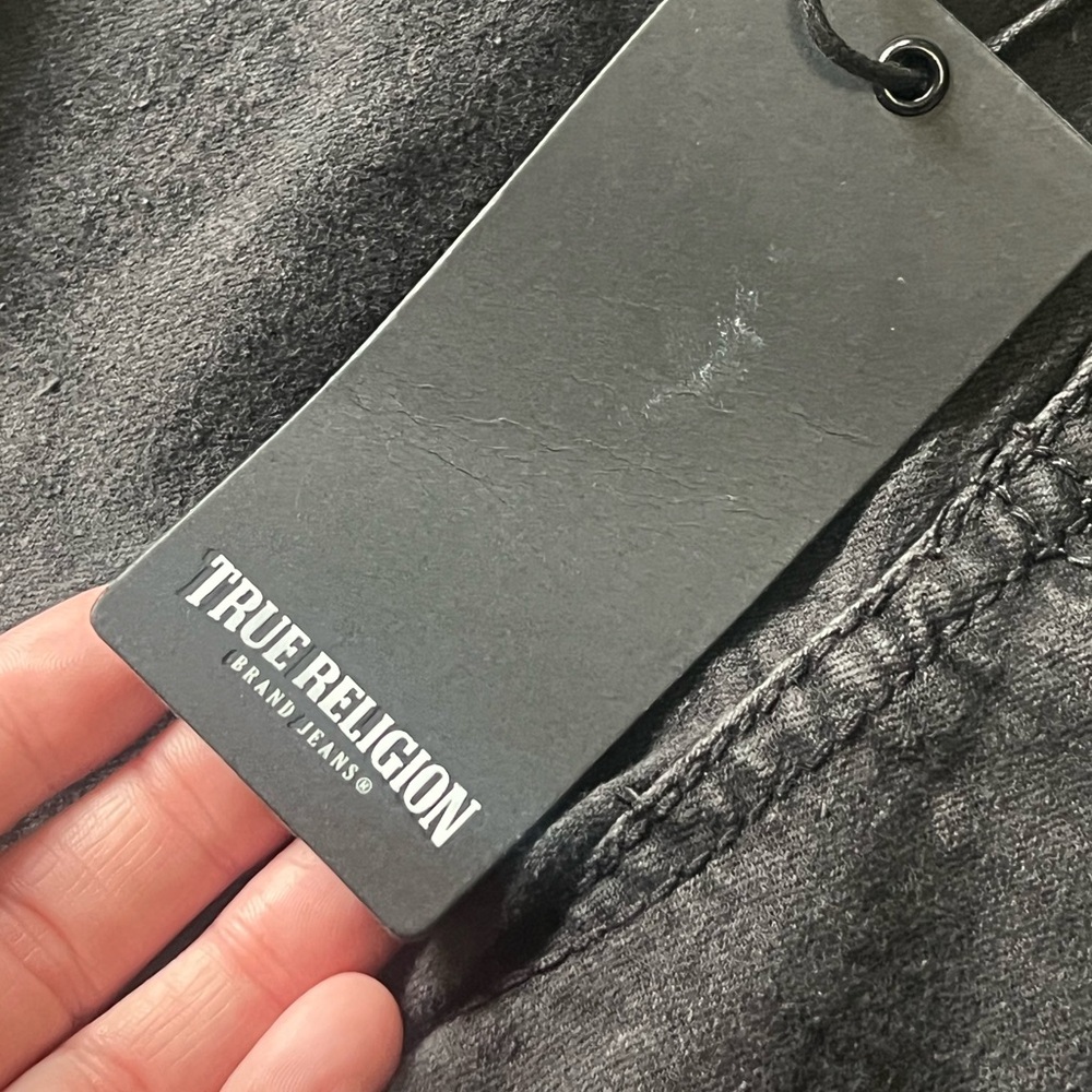 True Religion NWT Ricky relaxed straight cargo jeans in black adjustable waist - Picture 10 of 11